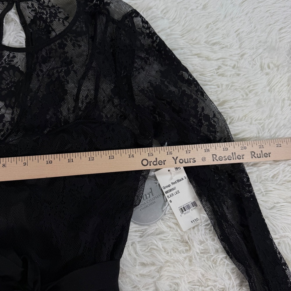 Pearl Georgina Chapman Black Lace Mini Dress Size 6 Romantic Whimsigoth Sexy Y2K - Picture 6 of 15